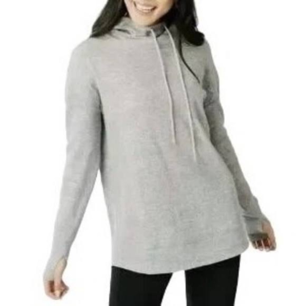342- Zyia NWT Light Gray Drawstring Hoodie, Size Small. Cotton Blend